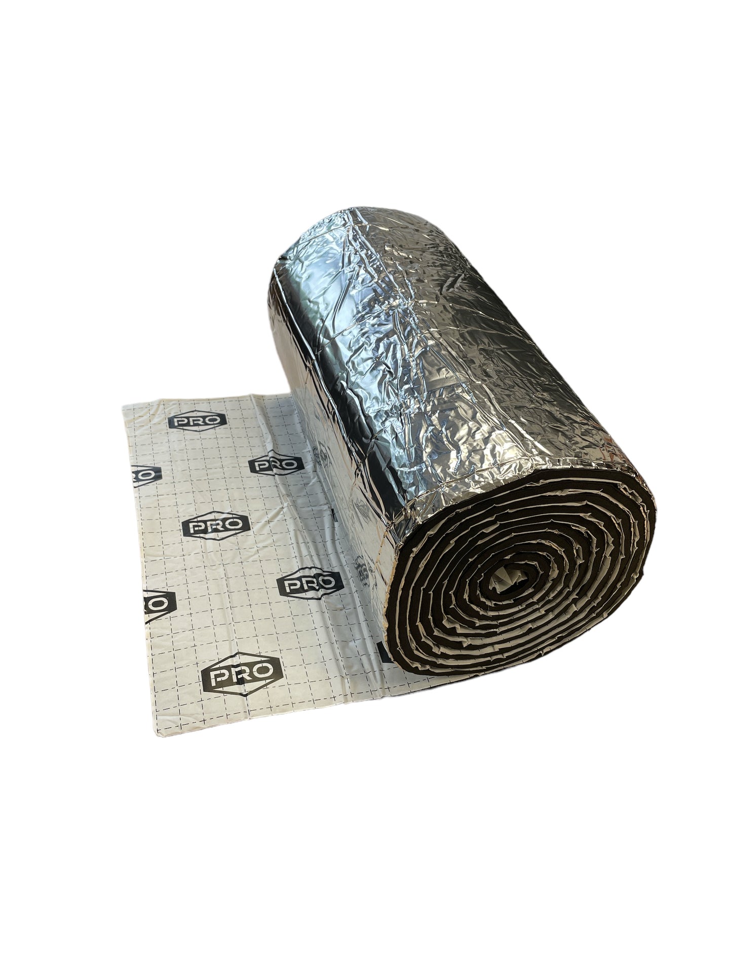 PRO® Thermo Rubber Foam with Foil 10mm Sound Absorbing Thermal Deadn Mat roll 50cm x 5m 2.5sqm